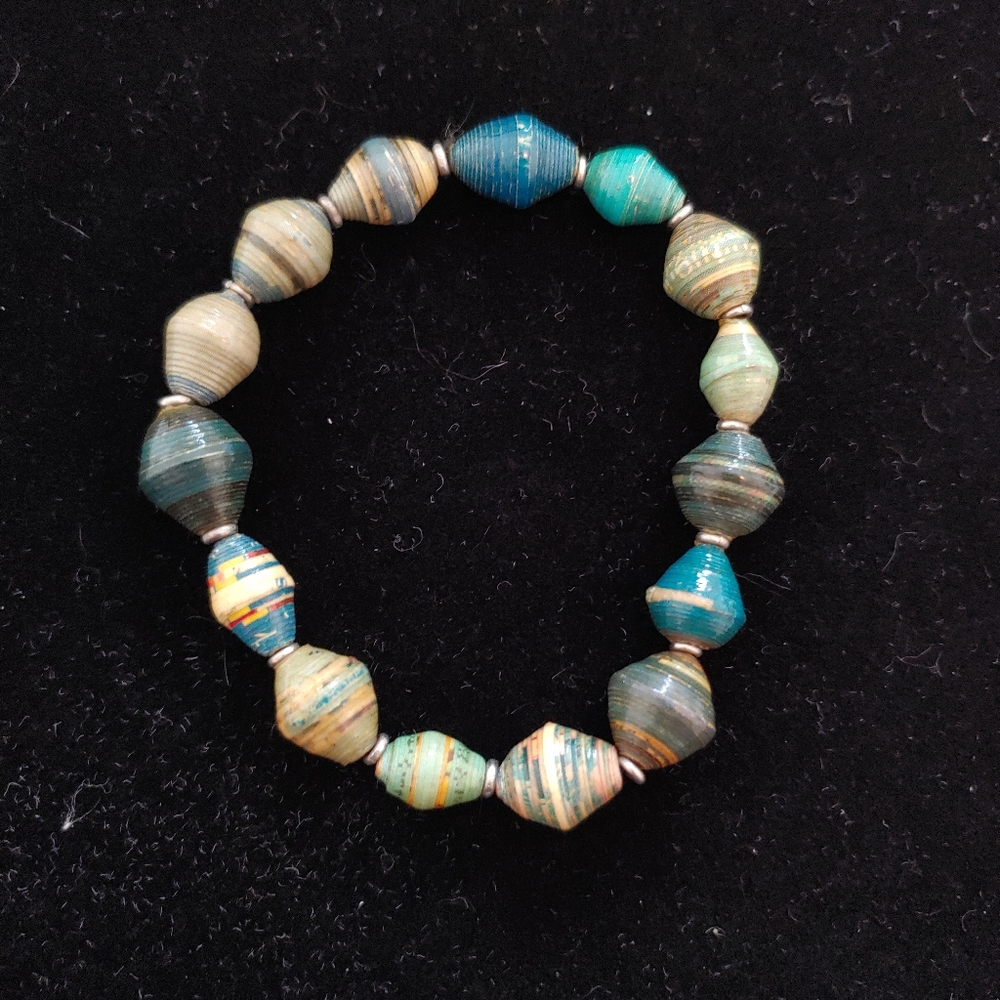 Upcycled Paper Bead Bracelet